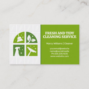 Cleaning Icons Green   Bathroom Tiles Business Card