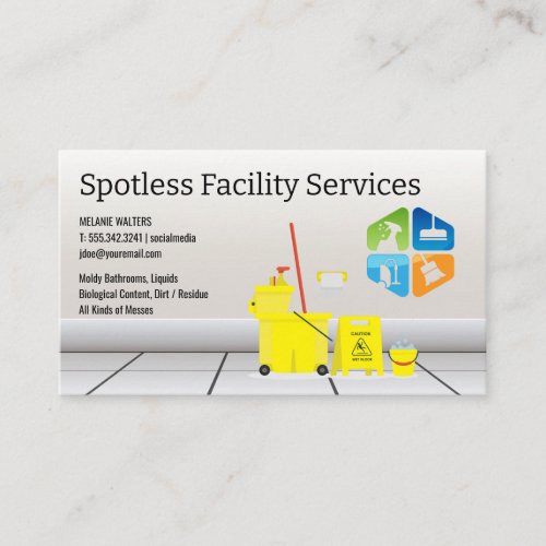 Cleaning Icons  House Keeping Business Card