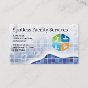 Cleaning Icons   Tiles and Soap Suds Business Card