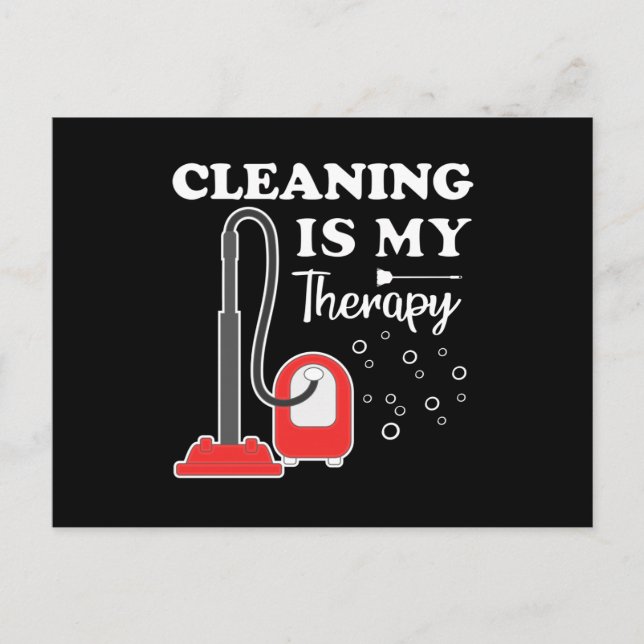 Cleaning Is Therapy Housekeeper Housekeeping Clean Invitation Postcard (Front)