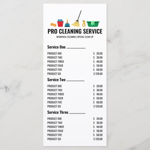 Cleaning Items Menu