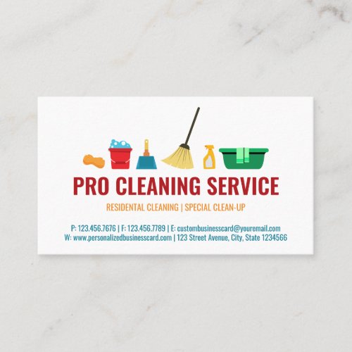 Cleaning janitorial Supplies house maid Business Card