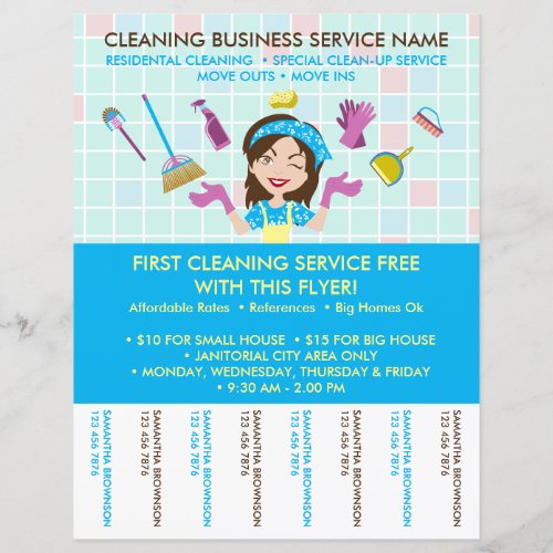 Cleaning Janitorial Tickets Advertising Flyer