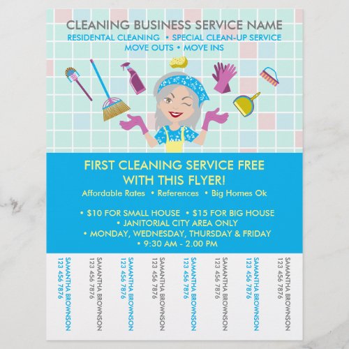 Cleaning Janitorial Tickets Branding Gift Maid Flyer