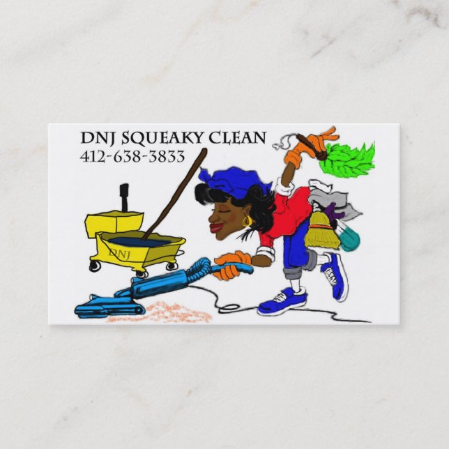 Cleaning lady business card (Front)