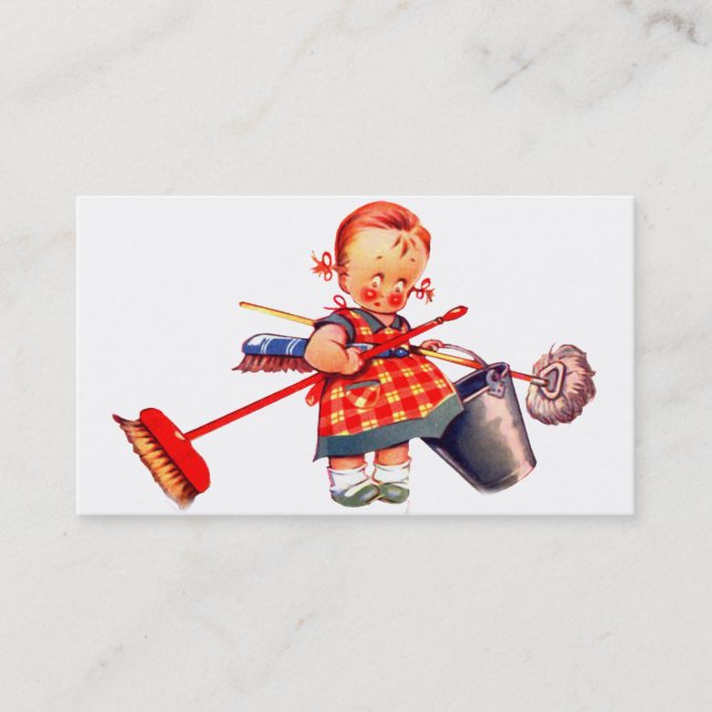 cleaning lady business card (Front)