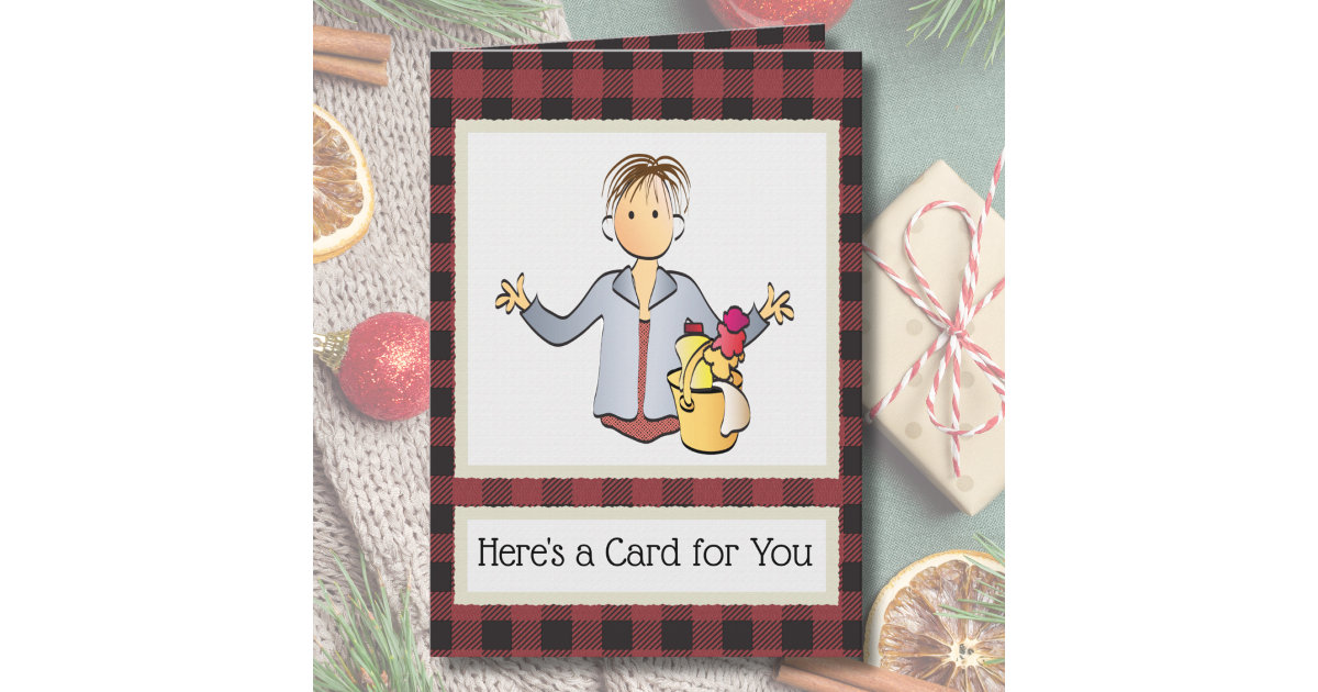 Cleaning Lady Christmas Card from Customer Zazzle