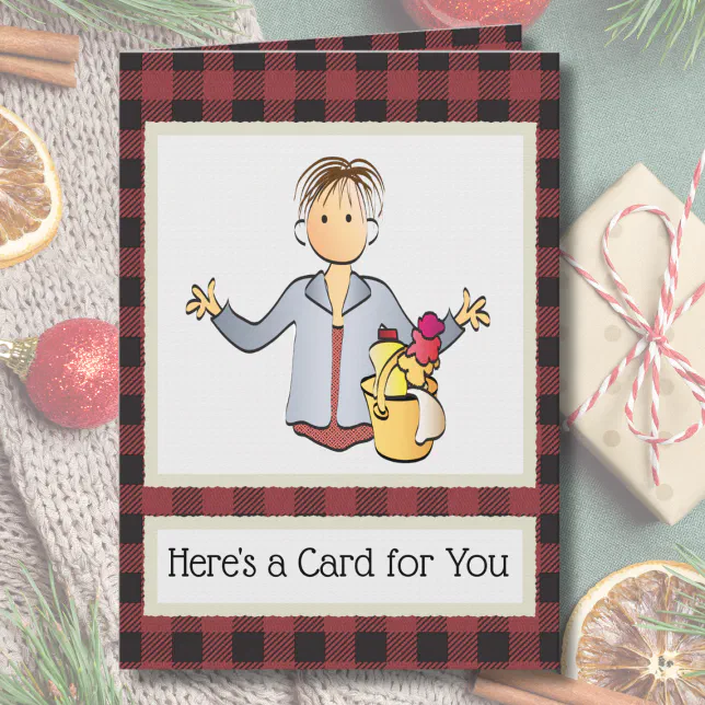 Cleaning Lady Christmas Card from Customer Zazzle