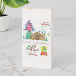Cleaning Lady Christmas Wooden Box Sign