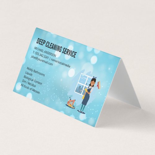 Cleaning Lady  Cleaning Service Business Card
