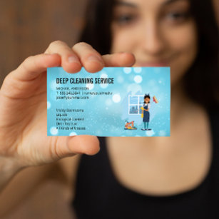 Cleaning Lady   Cleaning Service Business Card