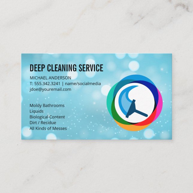 Cleaning Lady | Cleaning Service Logo Business Card (Front)