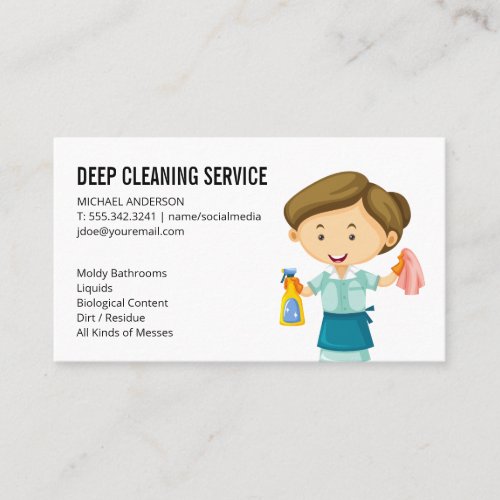 Cleaning Lady  Home Cleaning Services Business Card