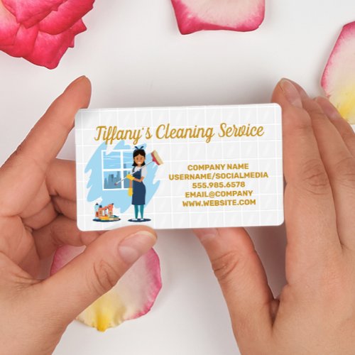 Cleaning Lady  House Keeping Services  Tiles Business Card