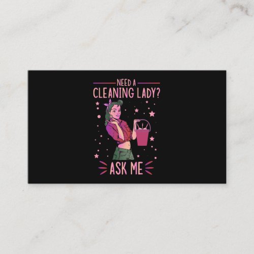 Cleaning Lady Housekeeper Housekeeping Cleaner Gra Enclosure Card