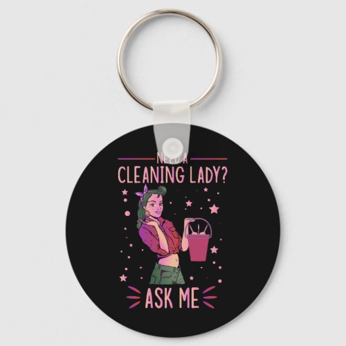 Cleaning Lady Housekeeper Housekeeping Cleaner Gra Keychain