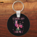 Cleaning Lady Housekeeper Housekeeping Cleaner Gra Keychain | Zazzle