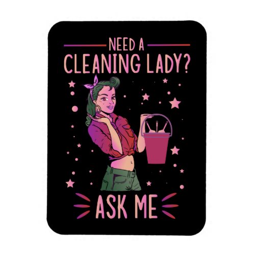 Cleaning Lady Housekeeper Housekeeping Cleaner Gra Magnet