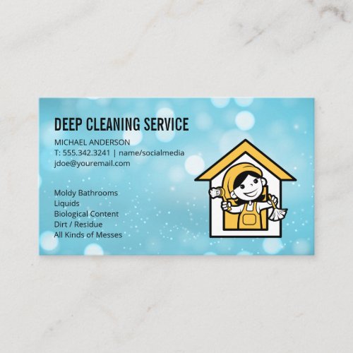 Cleaning Lady Logo  Cleaning Service  Business Card