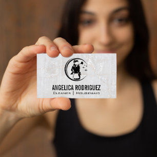 Cleaning Lady Logo   Texture Rock Business Card