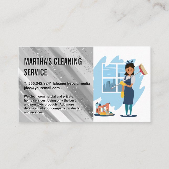 Cleaning Lady | Maid Business Card (Front)