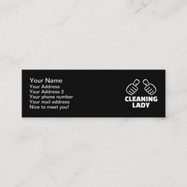 Cleaning lady mini business card (Front)
