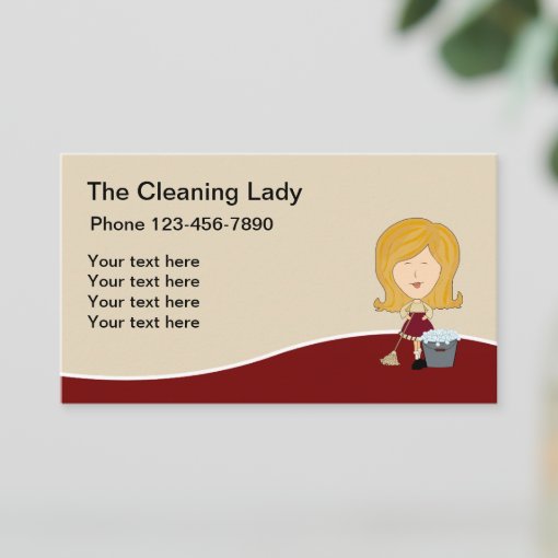 Cleaning Lady Professional Design Business Card Zazzle 6957