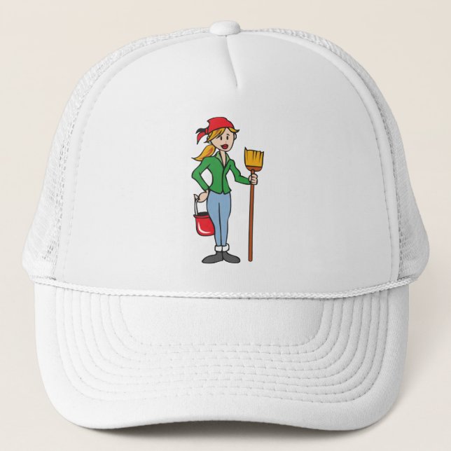 Cleaning Lady Trucker Hat (Front)