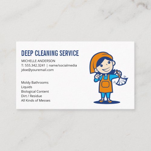 Cleaning Lady with Duster Business Card