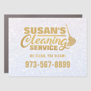 Cleaning logo Car Magnet
