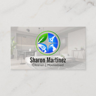 Cleaning Maid House Cleaner Services Business Card