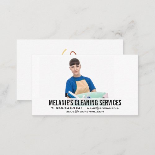 Cleaning Maid  House Keeping Services Business Card