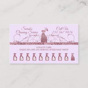 Cleaning Maid Janitorial sparkle Housekeeping lila Loyalty Card