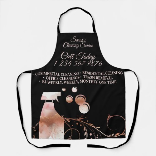 Cleaning Maid Janitorial sparkle spray rosegold Apron