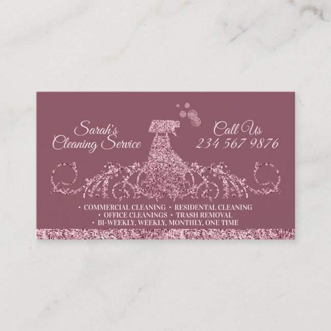 Cleaning Maid Janitorial sparkle swing Business Card