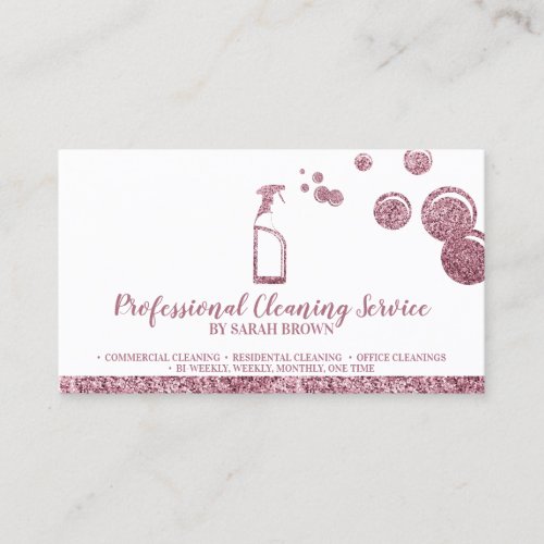 Cleaning Maid Janitorial sparkling Bubble Business Card