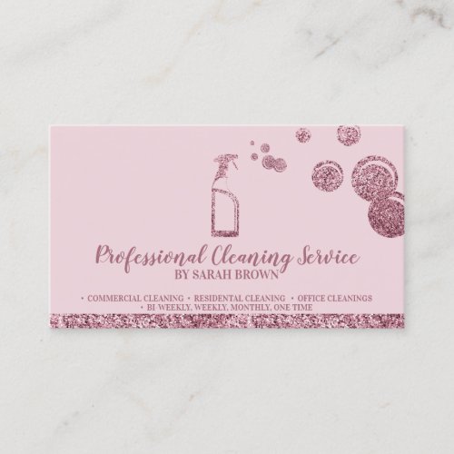 Cleaning Maid Janitorial sparkling spray bubble Business Card