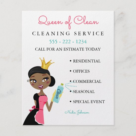Cleaning Maid Service Ethnic Character Crown Flyer