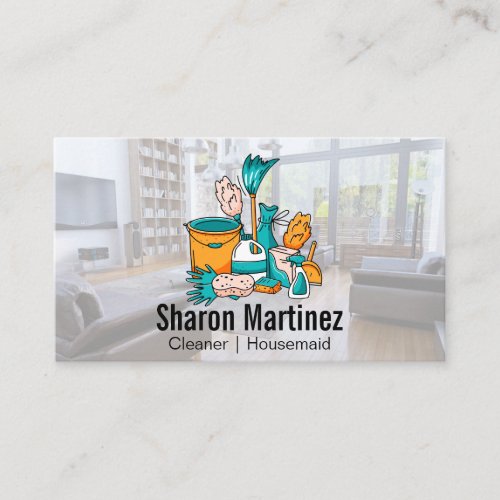 Cleaning Maid Services Business Card