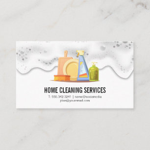 Cleaning Maid Services Soap Suds Business Card