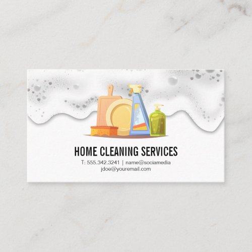 Cleaning Maid Services  Soap Suds Business Card
