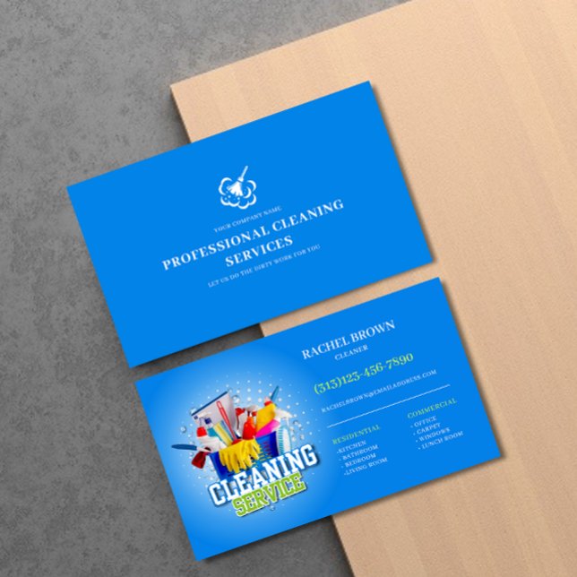 Cleaning, Maintenance & Housekeeping Service Business Card (Creator Uploaded)