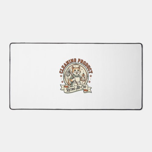 Cleaning Product Retro Ad Cat Cleaning Product Ret Desk Mat
