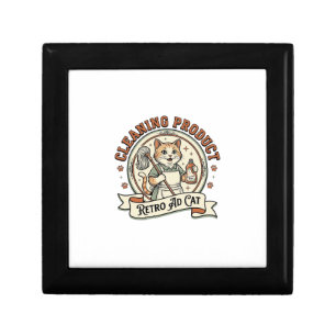 Cleaning Product Retro Ad Cat Cleaning Product Ret Gift Box