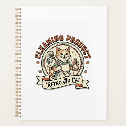 Cleaning Product Retro Ad Cat Cleaning Product Ret Planner
