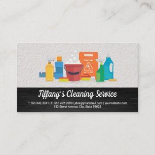 Cleaning Products   Dark Metallic and Wall Texture Business Card
