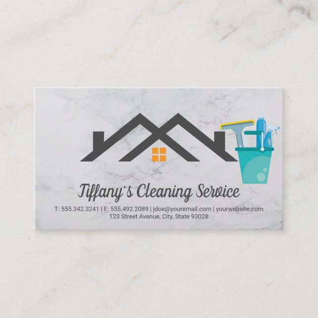 Cleaning Products | Maid Cleaning | House Business Card (Front)