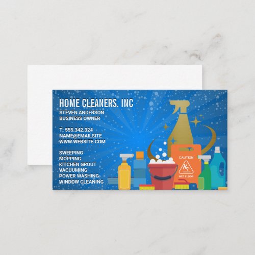 Cleaning Sanitizing Tools  Maid  Cleaners Business Card