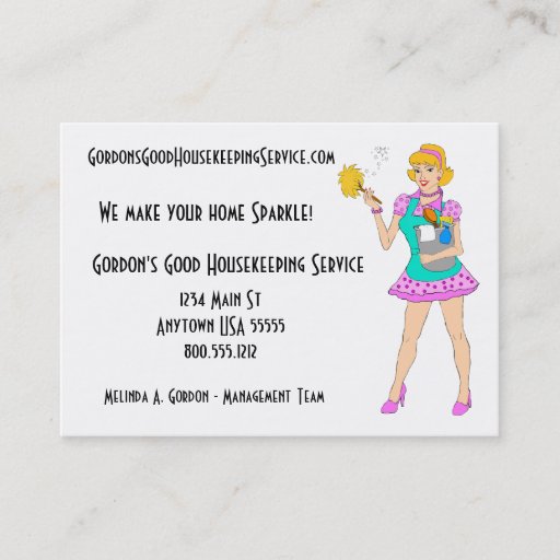 Customizable Cleaning Service And Housekeeping Business Cards