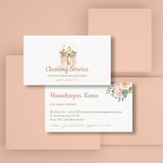 Cleaning Service Blush Pink Business Card